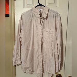 Time and Tru Light Beige Striped Blouse